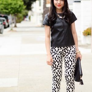 Calvin Klein faux leather top size large